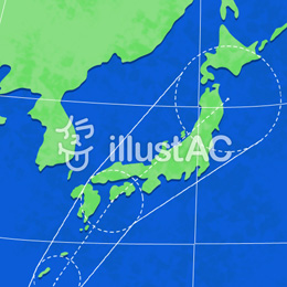 日本地図台風イラスト